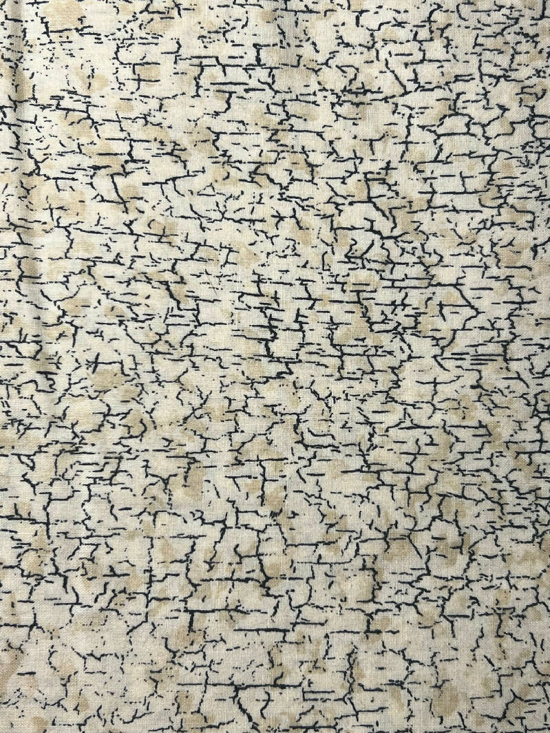 Cream, Tan, White and Black Crackle Cotton Quilting Fabric