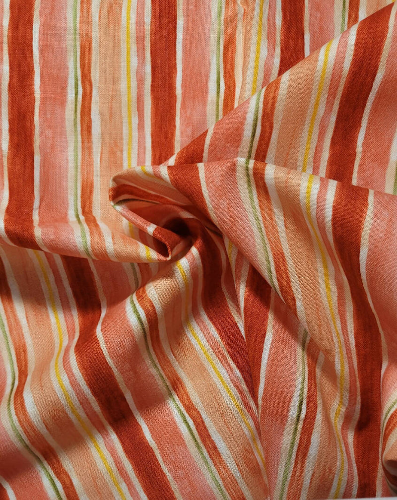 2 yards shades of orange striped quilting cotton